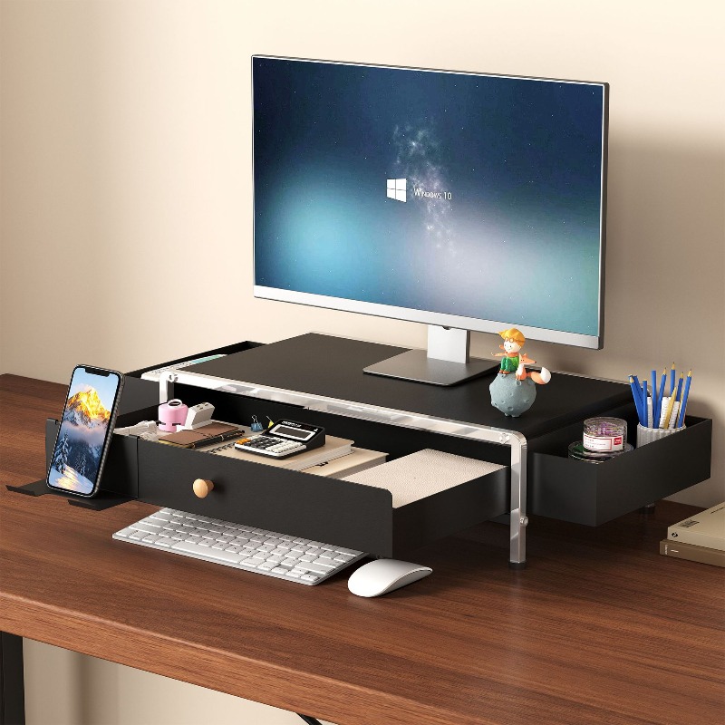 Setup Desk Monitor - Metal Monitor Stand Riser Adjustable Screen