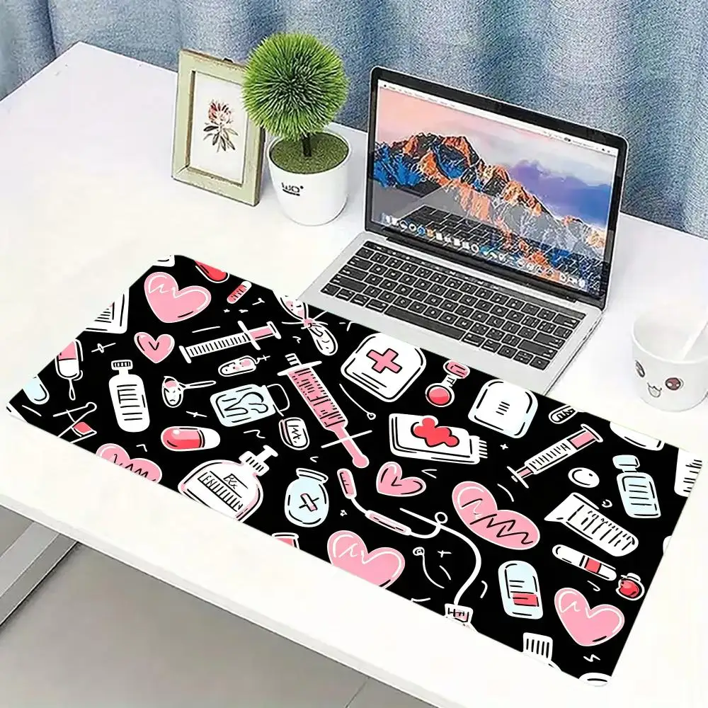 Kawaii Pink Medical Pattern Ga - đánh giá và giá Desk Setup Pc And Laptop
