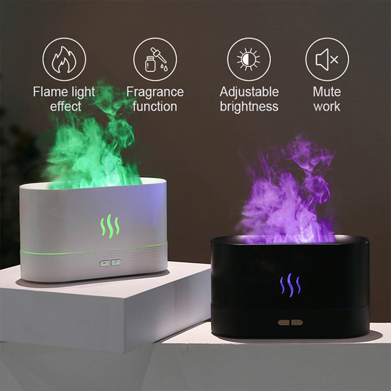 USB Desktop Flame Aroma Diffus - đánh giá và giá Desk Setup Lamp