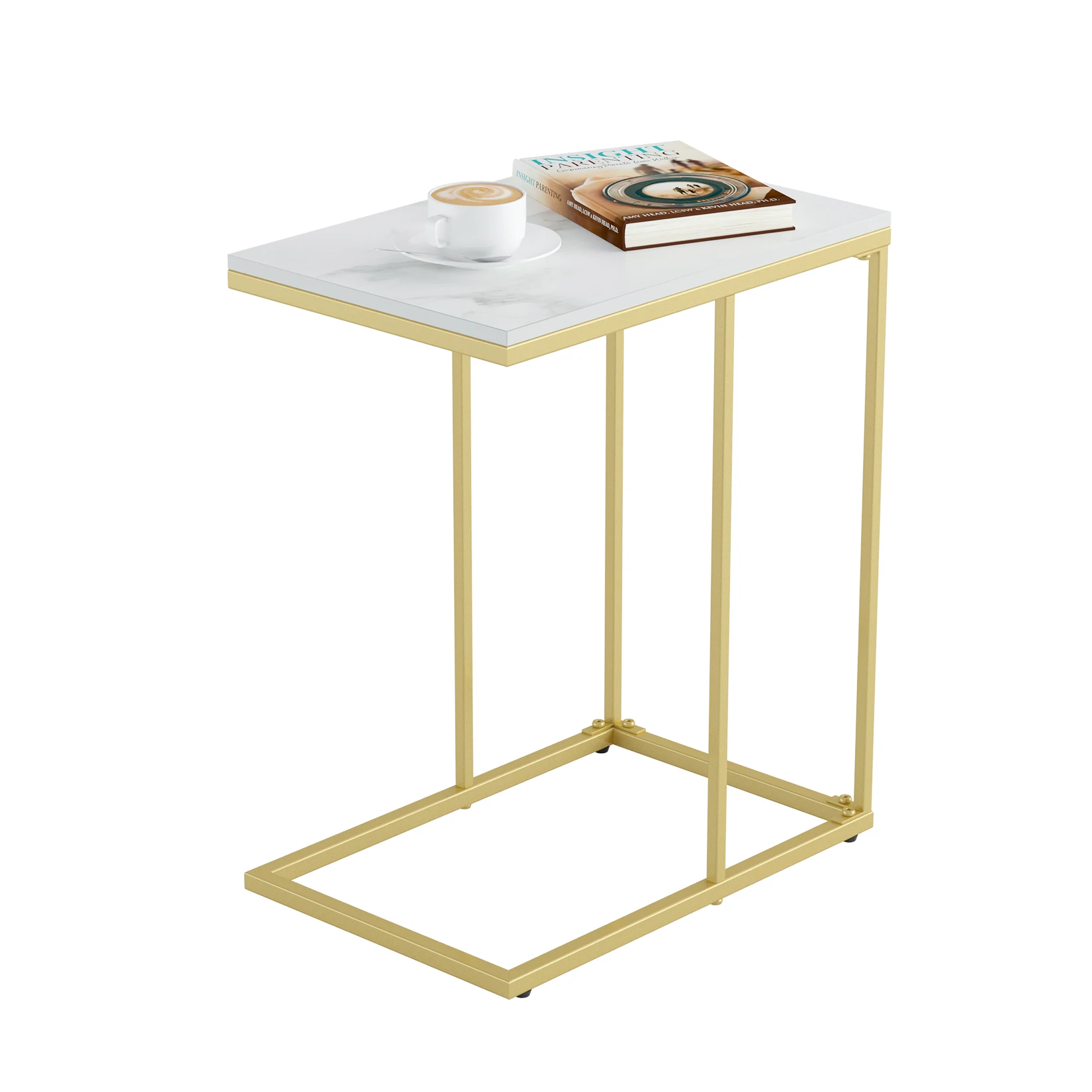 Marble Side End Table, C Shape - đánh giá và giá Desk Setup Minimalist