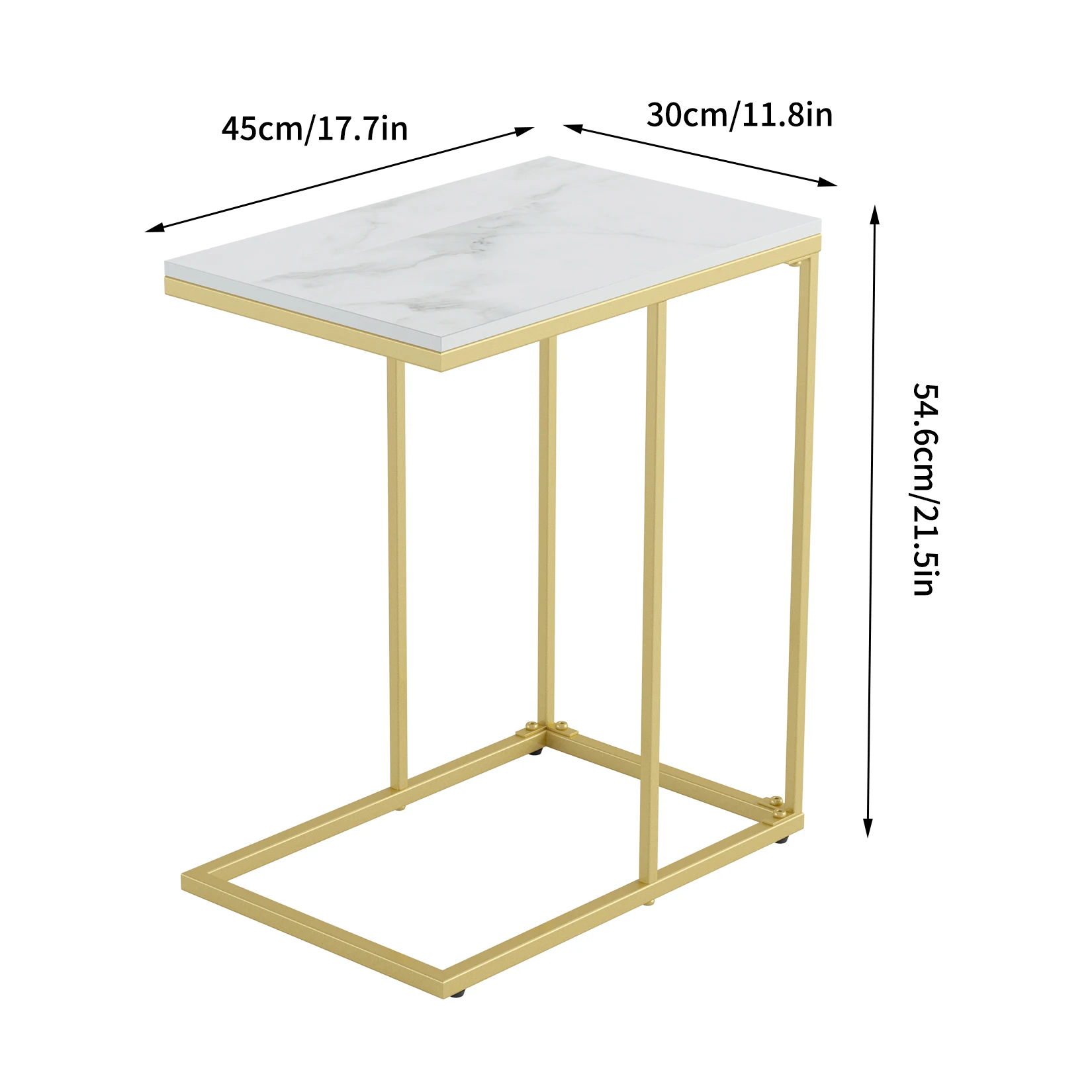 Marble Side End Table, C Shape - đánh giá và giá Desk Setup Minimalist